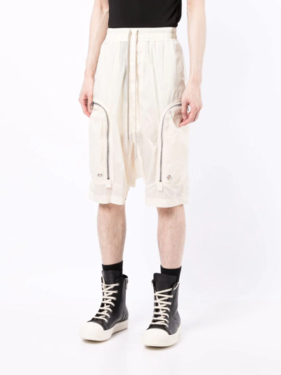 Rick Owens Drkshdw Bauhaus Dropped-crotch Shorts In White