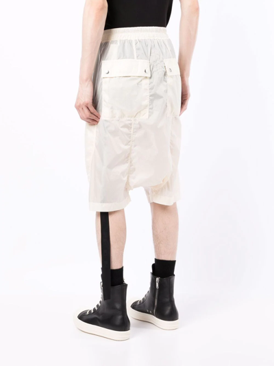 Rick Owens Drkshdw Bauhaus Dropped-crotch Shorts In White