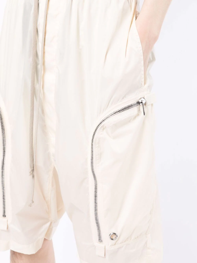 Rick Owens Drkshdw Bauhaus Dropped-crotch Shorts In White