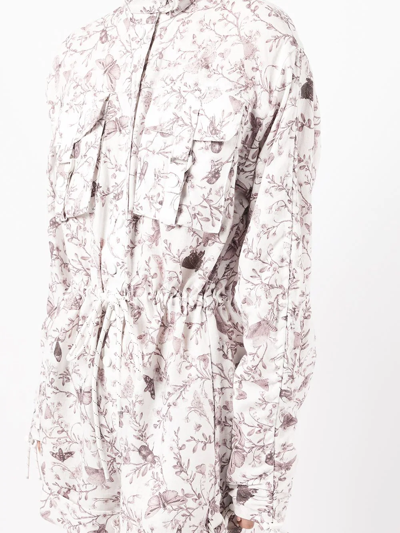 Shop Zimmermann Garden Print Tie-waist Playsuit In White