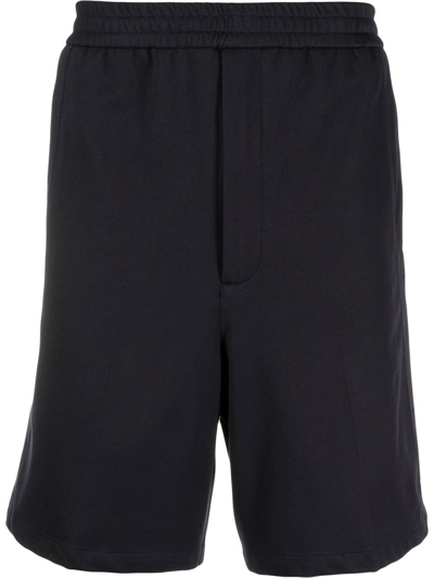 Shop Emporio Armani Straight-leg Track Shorts In Blue