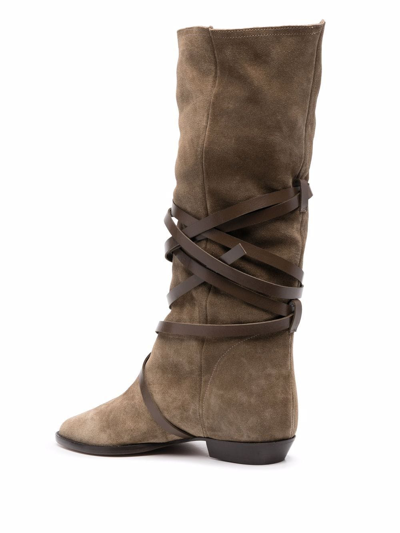 Isabel Marant Slip-on Suede Boots In Neutrals