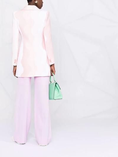 Casablanca Wave-patteern Double-breasted Blazer In Pink