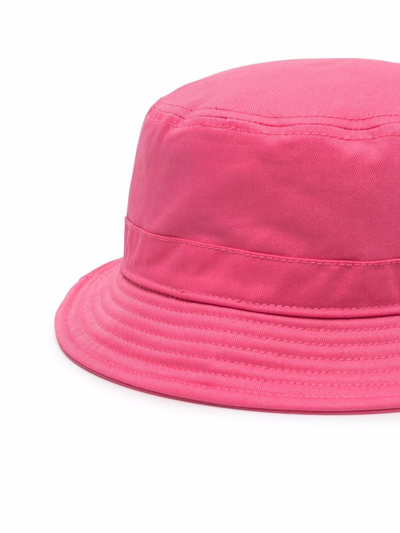 Shop Palm Angels Logo-embroidered Bucket Hat In Pink