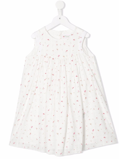 Shop Bonpoint Floral Print Sleeveless Dress In White