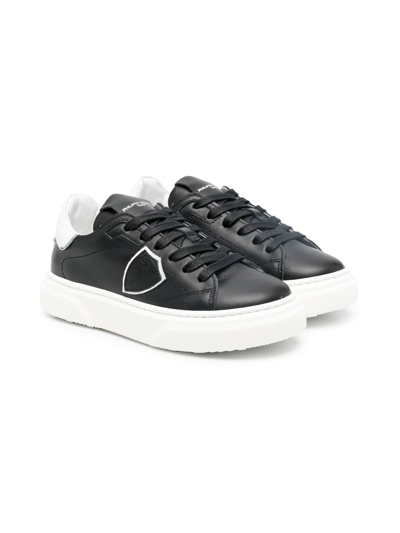 Philippe Model Logo-patch Low Top Sneakers In Black