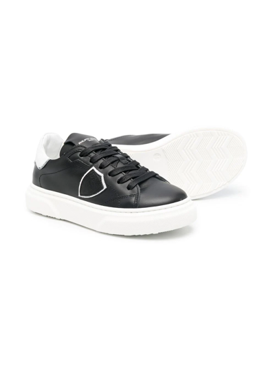Philippe Model Logo-patch Low Top Sneakers In Black