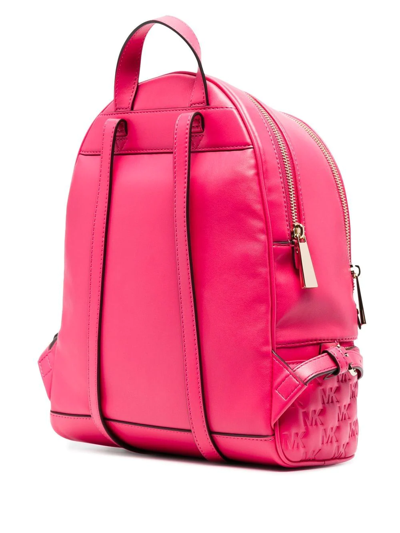 Shop Michael Michael Kors Medium Rhea Debossed-logo Backpack In Pink