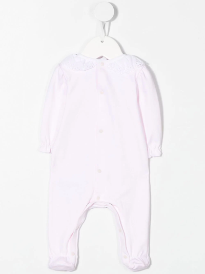 Shop Paz Rodriguez Frilled Bow Cotton Babygrow In Pink
