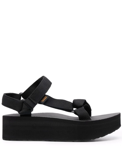 Shop Teva Flatform Strappy Sandals In Black