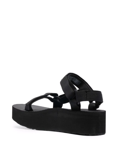 Shop Teva Flatform Strappy Sandals In Black