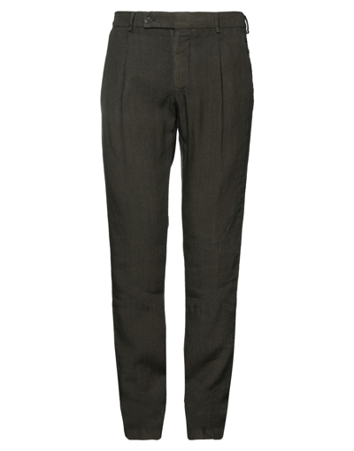 Shop Berwich Man Pants Dark Green Size 36 Linen
