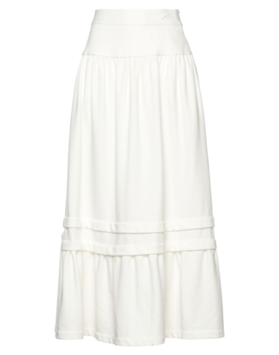 Shop Mm6 Maison Margiela Woman Maxi Skirt White Size S Cotton, Polyester