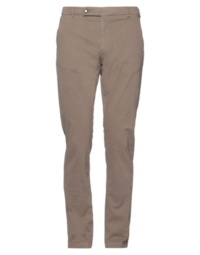 Shop Berwich Man Pants Khaki Size 32 Cotton, Lycra, Elastane In Beige