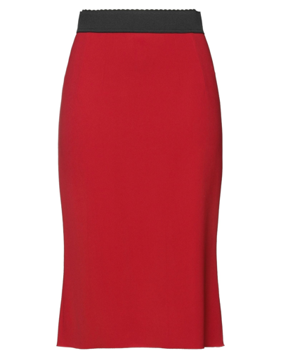 Shop Dolce & Gabbana Midi Skirts In Red