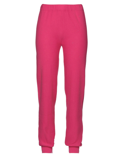 Shop Kangra Cashmere Kangra Woman Pants Fuchsia Size 6 Cotton, Polyester In Pink