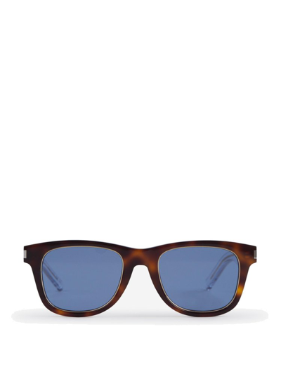 Shop Saint Laurent Eyewear Square Frame Sunglasses In Brown