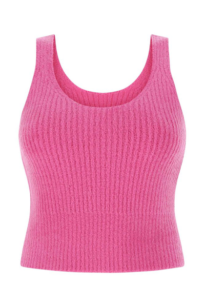 Shop Alexander Wang T T By Alexander Wang Round Neck Knitted Tank Top In Pink