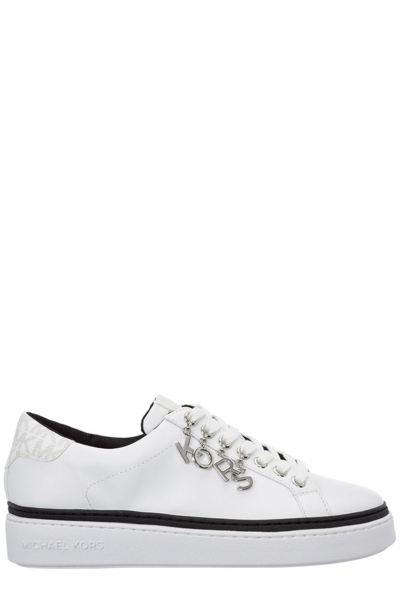 Shop Michael Kors Chapman Logo Charms Detailed Sneakers In White