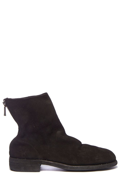 Shop Guidi 986 Back Zip Ankle Boots In Black
