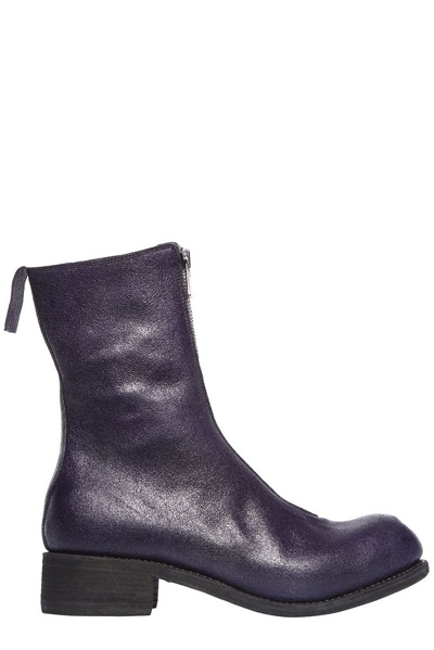 Shop Guidi Pl2 Front Zipped Boots In Purple