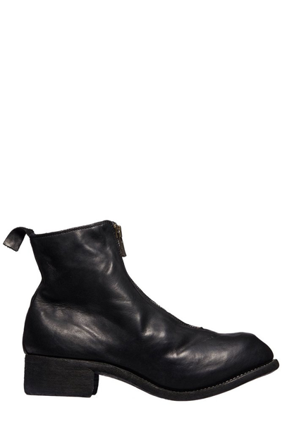 Shop Guidi Pl1 Front Zipped Ankle Boots In Black