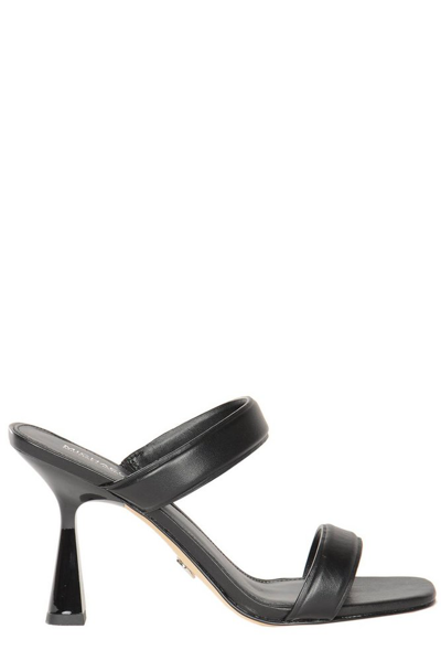 Shop Michael Michael Kors Clara Double Strap High Heel Sandals In Black