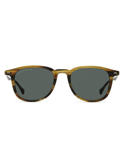 Shop Hugo Boss Round Frame Sunglasses In Multi