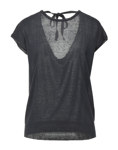 Shop Accuà By Psr Woman Sweater Steel Grey Size 8 Linen, Cotton