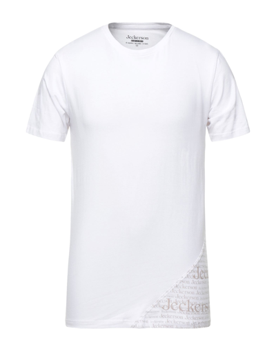 Shop Jeckerson Man T-shirt White Size Xxl Cotton, Elastane