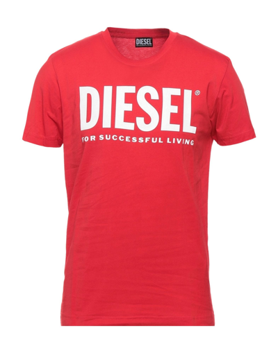 Shop Diesel T-shirts In Red