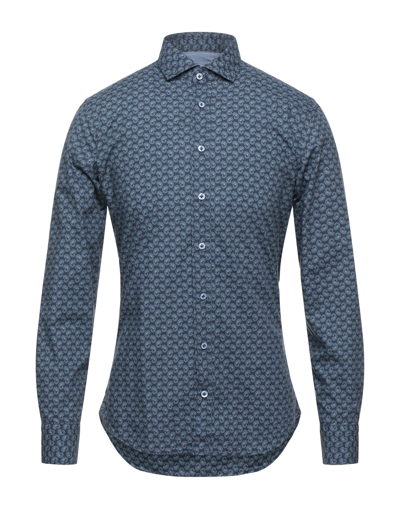 Shop Bastoncino Man Shirt Midnight Blue Size 15 ½ Cotton