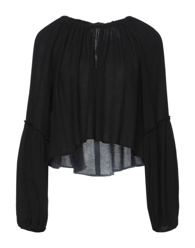 Shop Erika Cavallini Woman Top Black Size 6 Viscose, Virgin Wool