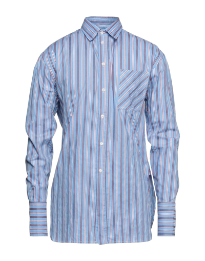Shop Boramy Viguier Man Shirt Azure Size S Cotton In Blue