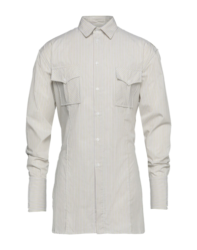 Shop Boramy Viguier Man Shirt Khaki Size M Cotton In Beige