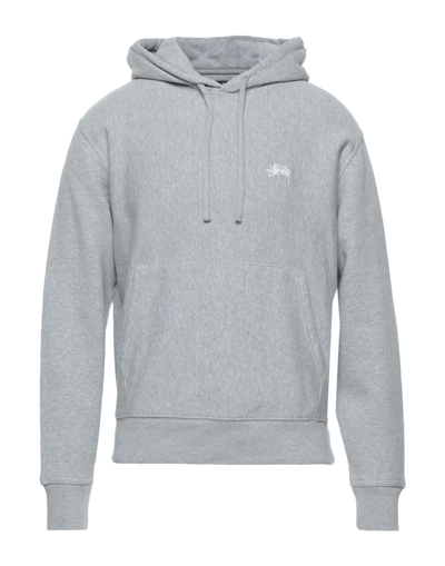 Stussy Grey Stock Logo Hoodie | ModeSens