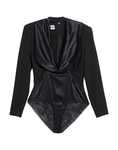 Shop Sum Woman Bodysuit Black Size 8 Polyester, Silk, Elastane, Polyamide