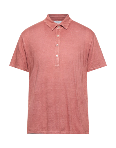 Shop Boglioli Polo Shirts In Salmon Pink