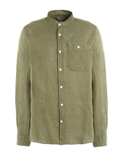 Shop Woolrich Man Shirt Military Green Size S Linen