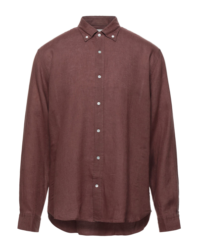 Shop Bluemint Man Shirt Cocoa Size Xxl Linen In Brown