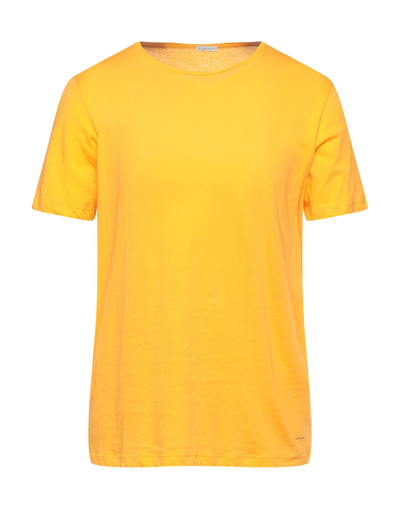 Shop Bluemint Man T-shirt Apricot Size L Cotton In Orange