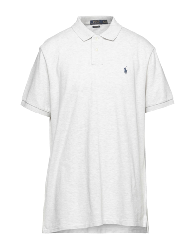Shop Polo Ralph Lauren Custom Slim Fit Mesh Polo Shirt Man Polo Shirt Light Grey Size S Cotton