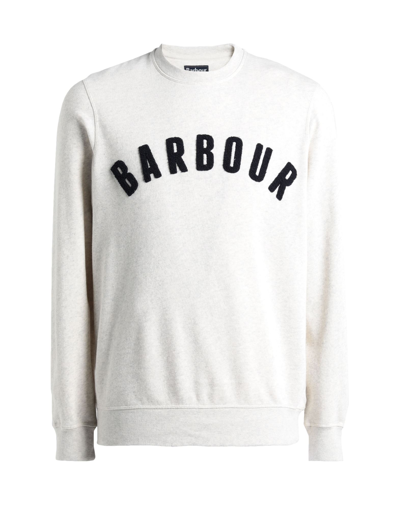 Shop Barbour Man Sweatshirt Ivory Size Xxl Cotton, Polyester In White
