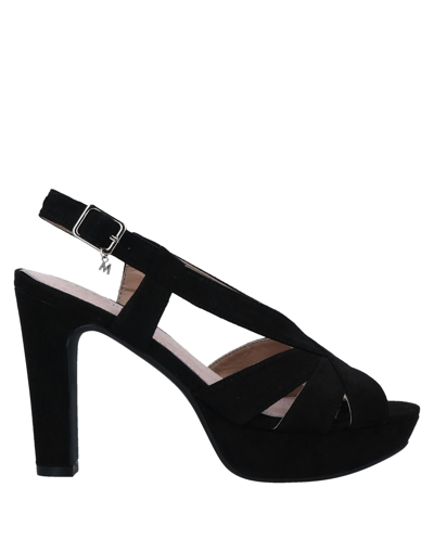 Shop Maria Mare Woman Sandals Black Size 7.5 Textile Fibers