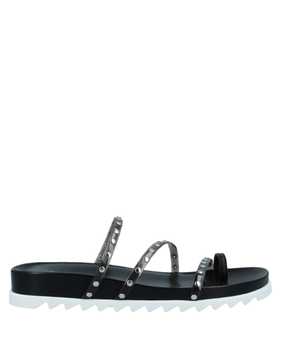 Shop Nine West Woman Toe Strap Sandals Black Size 7.5 Textile Fibers