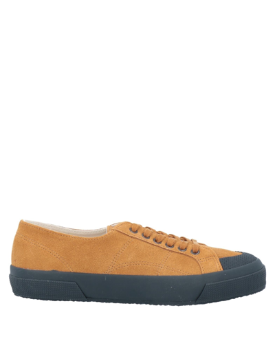 Shop Superga Man Sneakers Tan Size 9 Soft Leather In Brown