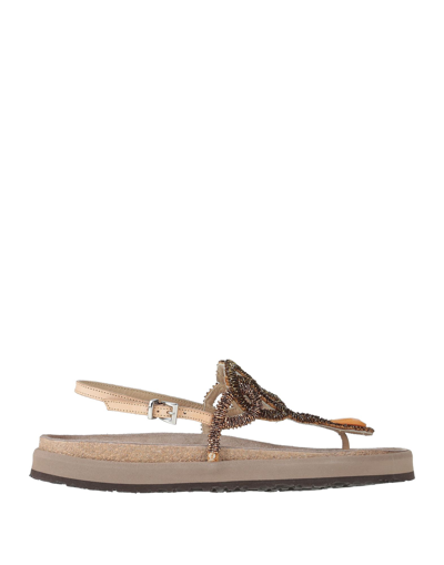 Shop Maliparmi Toe Strap Sandals In Ocher