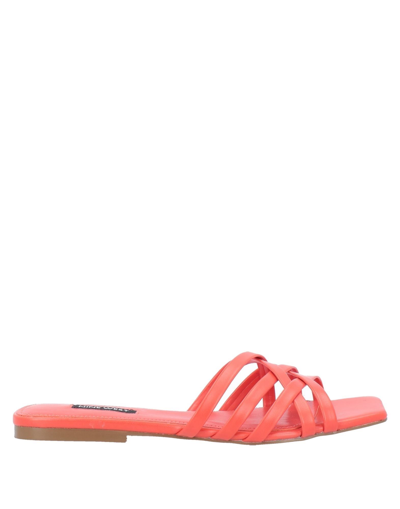 Shop Nine West Woman Sandals Coral Size 7.5 Textile Fibers In Red