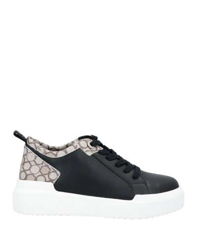 Shop Gattinoni Woman Sneakers Black Size 8 Calfskin, Polyurethane
