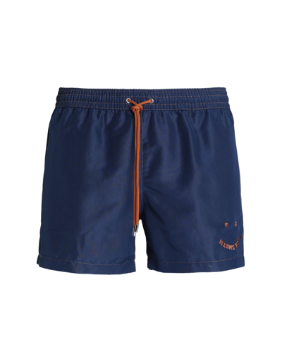Shop Paul Smith Man Swim Trunks Midnight Blue Size S Recycled Polyester
